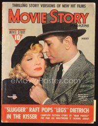 5b152 MOVIE STORY magazine August 1941 c/u of Marlene Dietrich & George Raft from Manpower!
