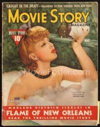 5b149 MOVIE STORY magazine May 1941 c/u of sexy Lana Turner in bubble bath from Ziegfeld Girl!