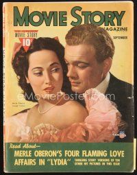 5b153 MOVIE STORY magazine September 1941 romantic c/u of Joseph Cotten & Merle Oberon from Lydia!