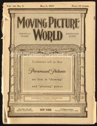 5b082 MOVING PICTURE WORLD exhibitor magazine May 5, 1917 Theda Bara in Cleopatra 2-page spread!