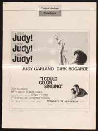 5b371 I COULD GO ON SINGING pressbook '63 Judy Garland lights up the lonely stage, Dirk Bogarde