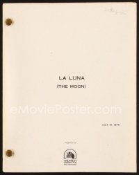 5b306 LUNA revised script July 18, 1978, screenplay by Bernardo Bertolucci & Giuseppe Bertolucci