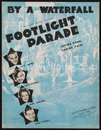 5b253 FOOTLIGHT PARADE sheet music '33 James Cagney, Blondell, Keeler, Powell, By a Waterfall!