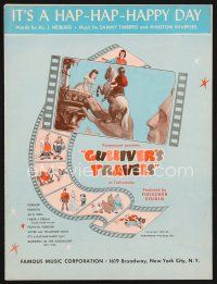 5b257 GULLIVER'S TRAVELS sheet music '39 classic Dave Fleischer cartoon, It's a Hap-Hap-Happy Day!