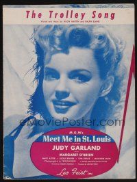5b262 MEET ME IN ST. LOUIS sheet music '44 Judy Garland, classic musical, The Trolley Song!