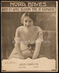 5b290 WHEN IT'S APPLE BLOSSOM TIME IN NORMANDIE sheet music '12 c/u of actress Nora Bayes!