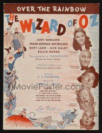 5b291 WIZARD OF OZ sheet music '39 artwork & photos of top stars, Over the Rainbow!