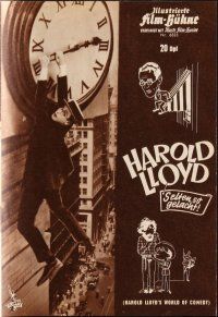 5b219 HAROLD LLOYD'S WORLD OF COMEDY German program 62 classic image of him hanging on clock!