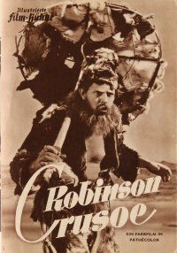 5b229 ROBINSON CRUSOE German program '54 Luis Bunuel, different images of stranded Dan O'Herlihy!