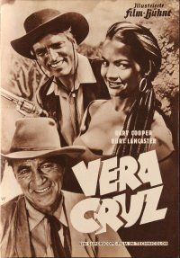 5b243 VERA CRUZ German program '55 different images of cowboys Gary Cooper & Burt Lancaster!