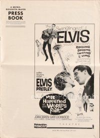 5b377 IT HAPPENED AT THE WORLD'S FAIR pressbook '63 Elvis swings higher than the Space Needle!
