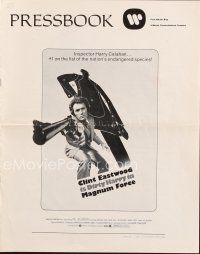 5b387 MAGNUM FORCE pressbook '73 Clint Eastwood is Dirty Harry pointing his huge gun!