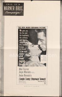 5b405 PARIS DOES STRANGE THINGS pressbook '57 Jean Renoir's Elena et les hommes, Ingrid Bergman