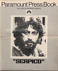 5b411 SERPICO pressbook '74 cool close up image of Al Pacino, Sidney Lumet crime classic!