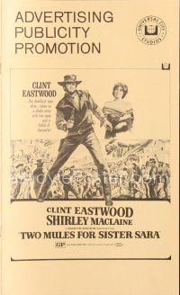 5b425 TWO MULES FOR SISTER SARA pressbook '70 art of gunslinger Clint Eastwood & Shirley MacLaine!
