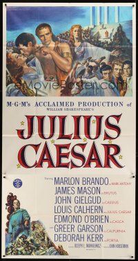 5c622 JULIUS CAESAR 3sh '53 art of Marlon Brando, James Mason & Greer Garson, Shakespeare