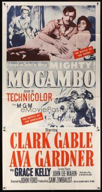 5c655 MOGAMBO 3sh R60s Clark Gable, Grace Kelly & Ava Gardner in Africa, directed by John Ford!