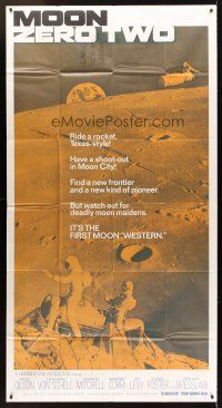 5c659 MOON ZERO TWO int'l 3sh '69 the first moon western, cool image of astronauts in space!
