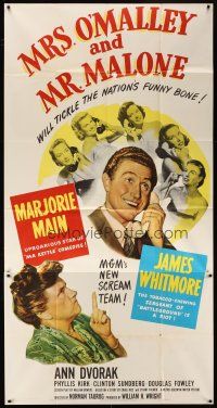 5c660 MRS. O'MALLEY & MR. MALONE 3sh '51 Marjorie Main & Whitmore tickle the nation's funny bone!