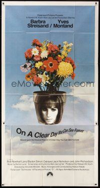 5c669 ON A CLEAR DAY YOU CAN SEE FOREVER 3sh '70 cool image of Barbra Streisand in flower pot!
