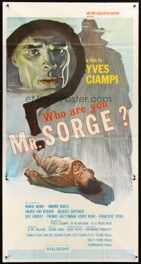 5c715 WHO ARE YOU MR SORGE 3sh '61 artwork of huge silhouette looming over unconscious man!