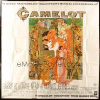 5c149 CAMELOT roadshow 6sh '68 Bob Peak art, Richard Harris as King Arthur, Redgrave as Guenevere!