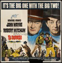 5c162 EL DORADO 6sh '66 John Wayne, Robert Mitchum, Howard Hawks, the big one with the big two!