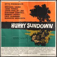 5c180 HURRY SUNDOWN 6sh '67 Michael Caine, Jane Fonda, cool David Weisman art!