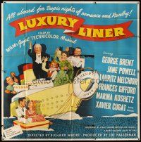 5c190 LUXURY LINER 6sh '48 George Brent & Jane Powell, tropical nights of romance & revelry!