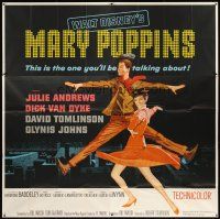 5c194 MARY POPPINS 6sh '64 Julie Andrews & Dick Van Dyke in Walt Disney's musical classic!