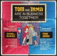5c215 TOM JONES/IRMA LA DOUCE 6sh '66 cool cartoon art of Tom meeting Irma on the street!