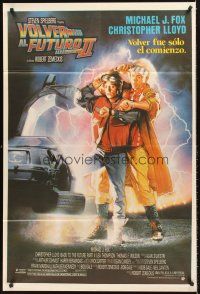 5c370 BACK TO THE FUTURE II Argentinean '89 art of Michael J. Fox & Christopher Lloyd by Drew!