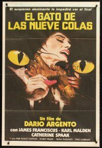 5c383 CAT O' NINE TAILS Argentinean '71 Dario Argento's Il Gatto a Nove Code, horror art of cat!
