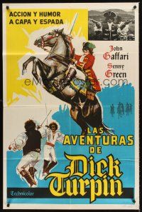 5c397 DICK TURPIN Argentinean '74 artwork of masked Gaffari on horse & duelling with sword!