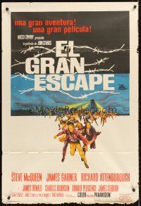 5c423 GREAT ESCAPE Argentinean '63 Steve McQueen, Charles Bronson, John Sturges WWII classic!