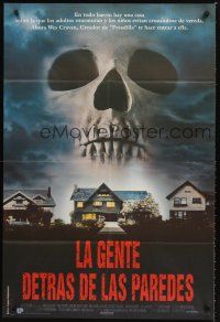 5c481 PEOPLE UNDER THE STAIRS Argentinean '91 Wes Craven, huge skull looming over house!
