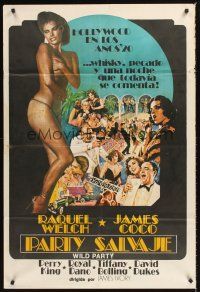 5c542 WILD PARTY Argentinean '75 sexy full-length Raquel Welch nearly naked!