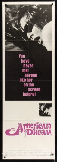 5c026 AMERICAN DREAM door panel '66 Norman Mailer, you have never met anyone like her before!