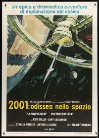 5c228 2001: A SPACE ODYSSEY Italian 1p R70s Stanley Kubrick, art of space wheel by Bob McCall!