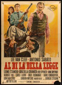 5c237 BEYOND THE LAW Italian 1p '67 art of Lee Van Cleef by Sandro Symeoni!