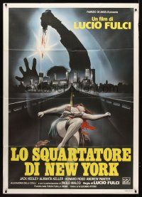 5c303 NEW YORK RIPPER Italian 1p '82 Lucio Fulci, cool art of killer & dead female victim!