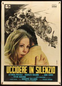 5c346 TO KILL IN SILENCE Italian 1p '71 Uccidere in silenzio, motorcycle art by Enrico De Seta!