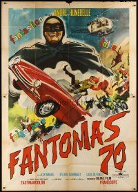 5c084 FANTOMAS Italian 2p '64 art of master thief Jean Marais by Enrico De Seta!