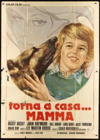 5c119 VEDA Italian 2p '75 cool Avelli art of boy with his German Shepherd dog!
