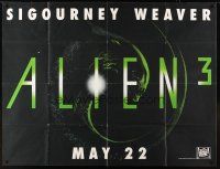 5c053 ALIEN 3 subway poster '92 Sigourney Weaver, 3 times the danger, 3 times the terror!