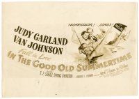 5d008 IN THE GOOD OLD SUMMERTIME 10x14 still '49 artwork of Judy Garland & Van Johnson swinging!