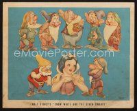 5d044 SNOW WHITE & THE SEVEN DWARFS herald '37 Disney cartoon classic, different full-color art!
