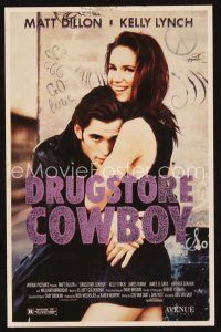 5d180 DRUGSTORE COWBOY screening pass '90 Matt Dillon & sexy Kelly Lynch, directed by Gus Van Sant!