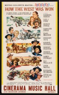 5d182 HOW THE WEST WAS WON Cinerama local theater special 9x14 '64 John Ford epic, all-star cast!