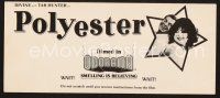 5d178 POLYESTER b/w style scratch & sniff Odorama card '81 John Waters, wacky Divine, Tab Hunter!